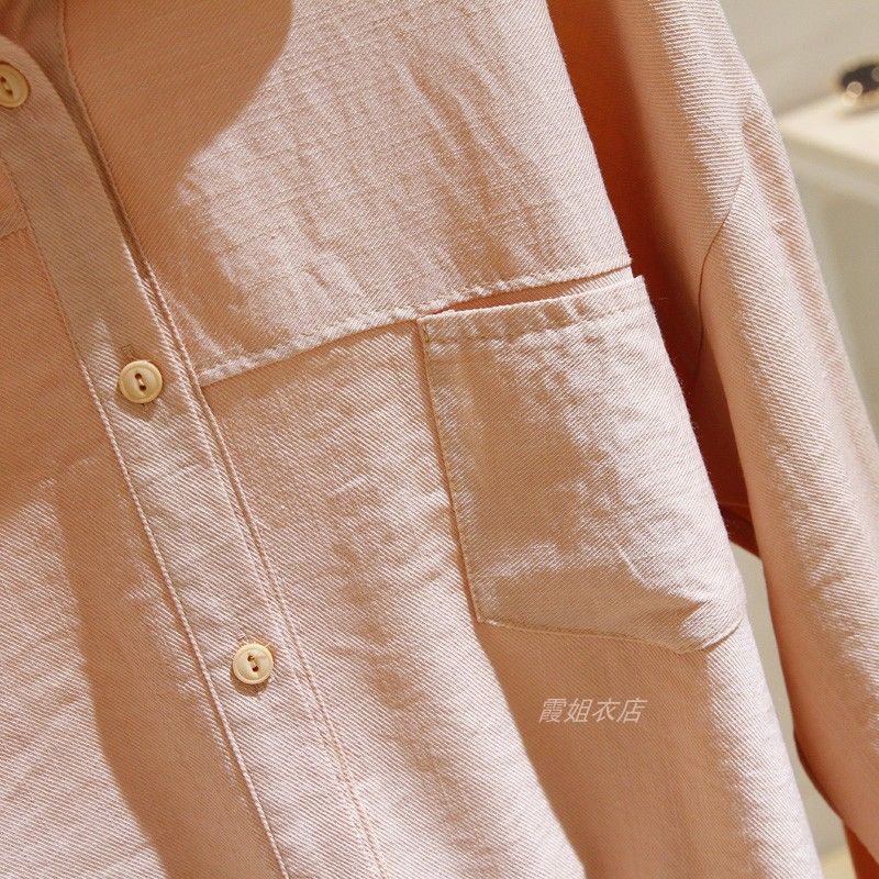 春秋季2022新款棉麻白色长袖衬衫女韩版潮流修身显瘦气质小衫上衣详情14