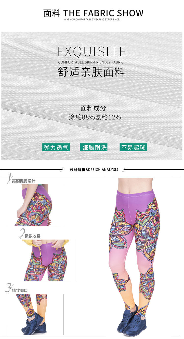 Amazon 2022 export Slimming and lifting yoga Pants for Women, printed sports high-waisted leggings, tight pants wholesale for women pic 2
