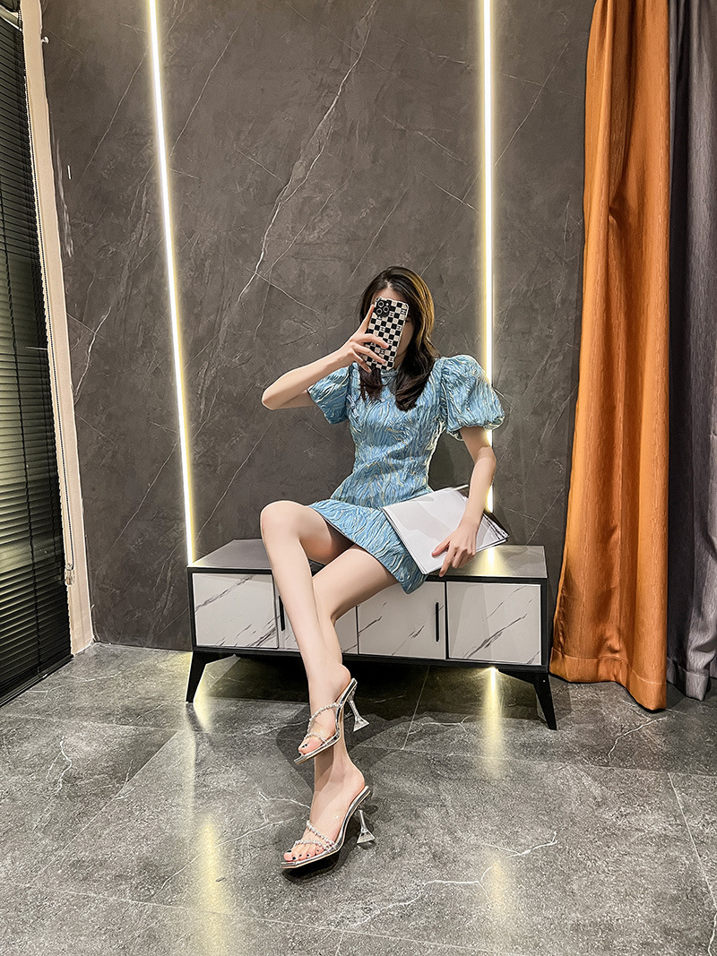 高跟鞋细跟时尚甜美显腿长水钻凉鞋2024夏季新款鞋水晶凉鞋女拖鞋详情20