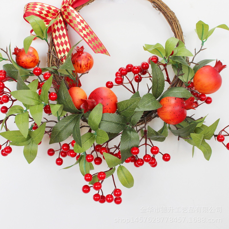 New Year decoration: Simulated pomegranate and red fruit decoration, New Year goods, living room, dining room and hotel decoration, door garlands, housewarming decoration pic 4