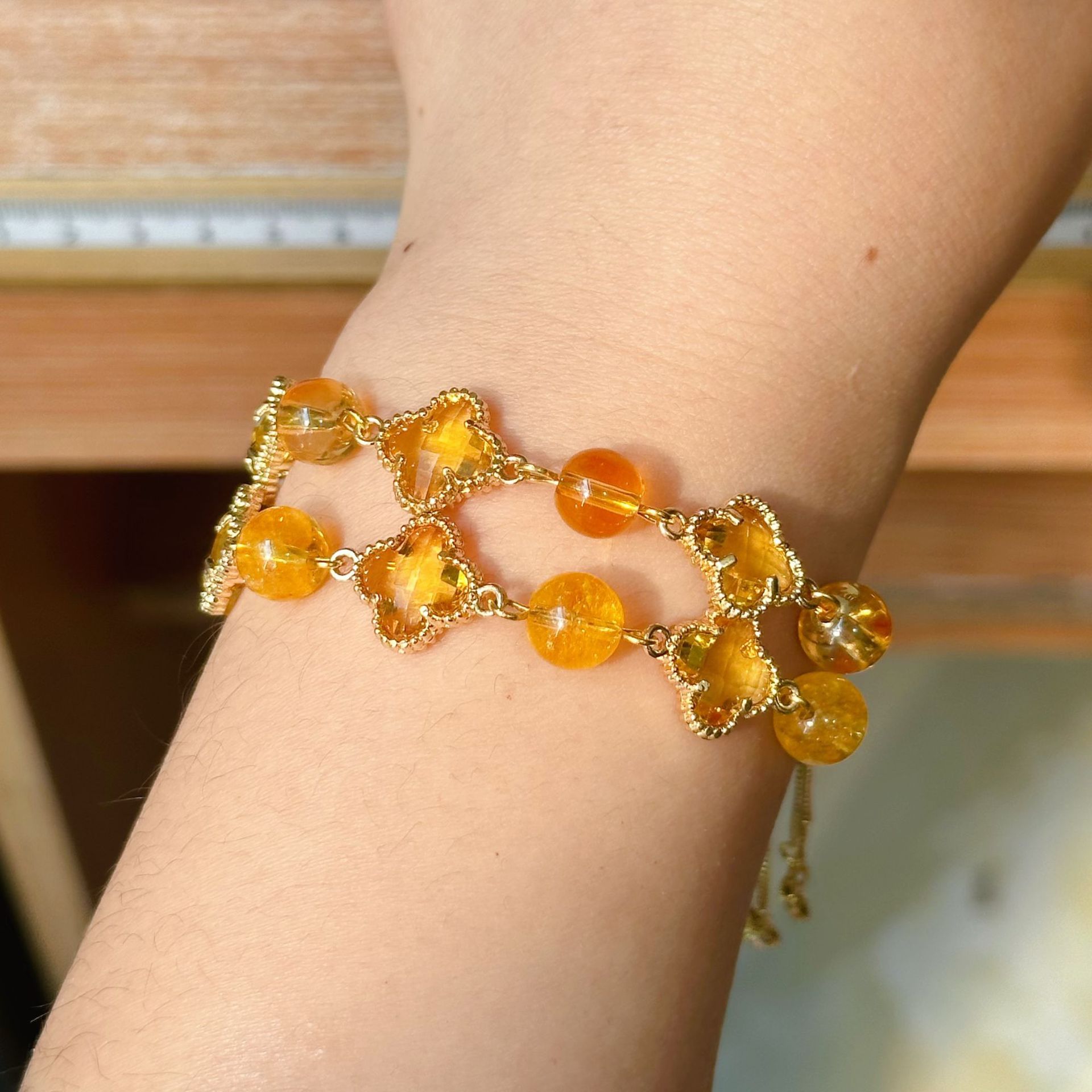 Natural crystal bracelet, four-leaf clover, natural amethyst bracelet, strawberry crystal white crystal, fashionable, light luxury and high-end feel pic 14