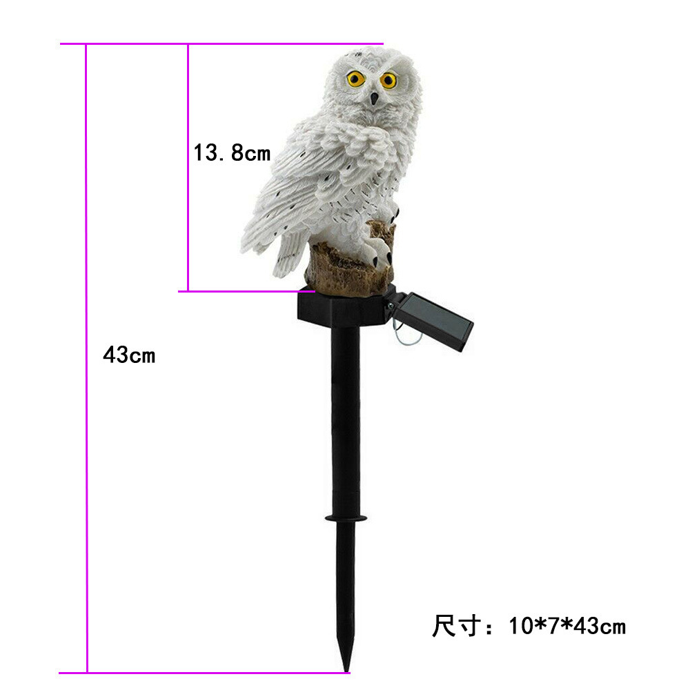 Solar owl lamp, resin garden lamp, outdoor waterproof courtyard landscape decoration, led lawn ground insert lamp pic 7