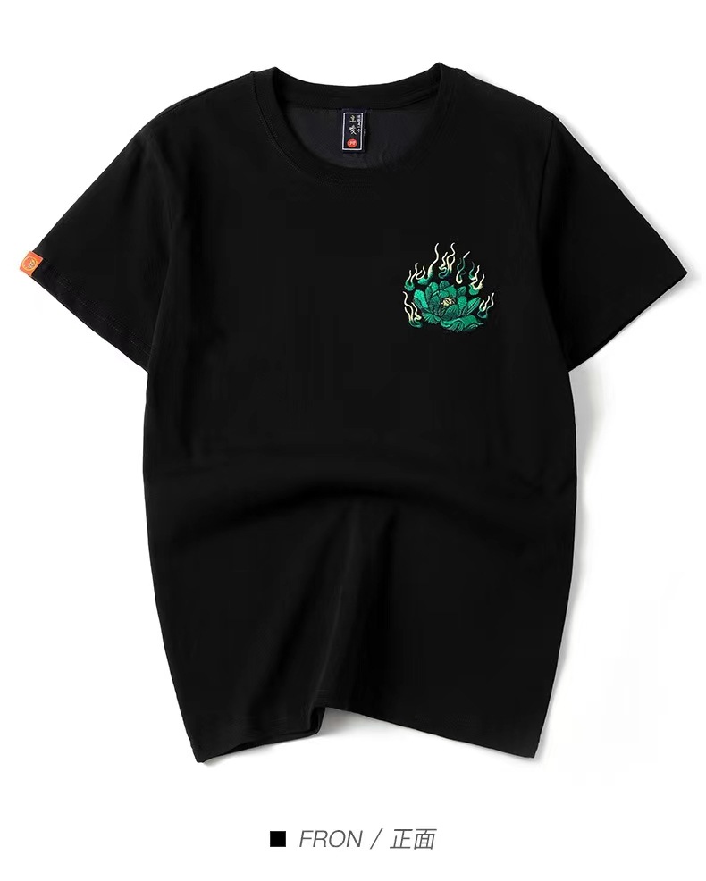 2025新品重工刺绣貔貅短袖T恤半袖男士夏季透气中国风国潮短袖男详情10