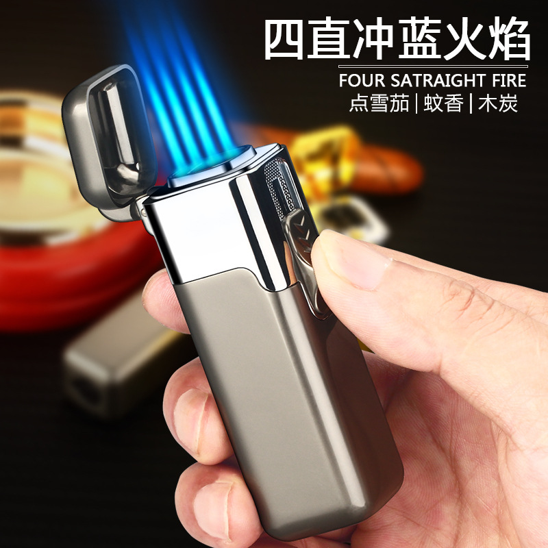 Wholesale of new transparent lighters, creative plastic outdoor waterproof double-arc lighting multi-functional electronic cigarette lighters pic 1
