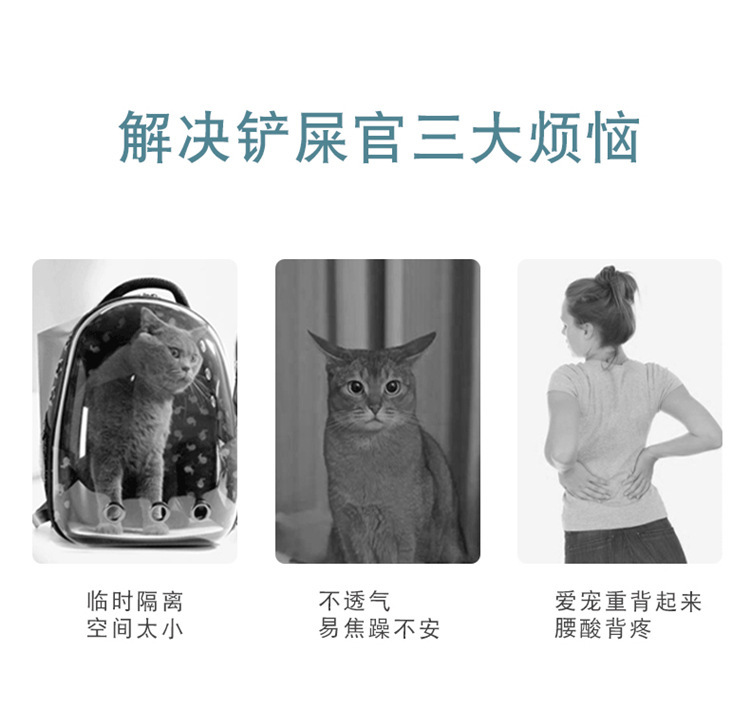 Cat backpack, large cat bag, portable for going out, double-shoulder, large capacity canvas, breathable for summer, cat bag, dog bag, pet bag pic 4