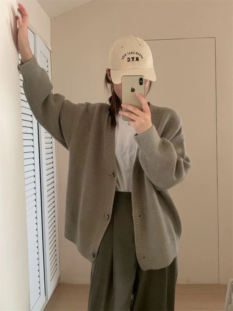 V领短款显瘦针织开衫女外搭2023秋季新款女装气质毛衣外套上衣女详情44