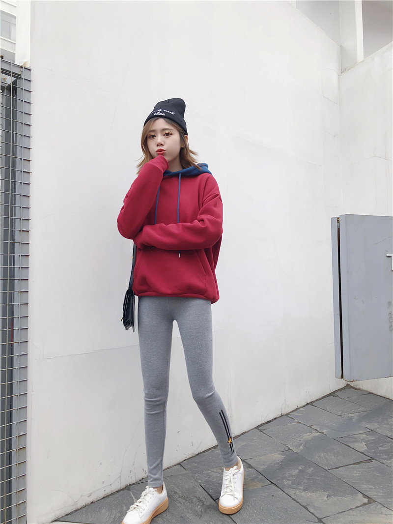Spring new Korean-style side-striped five-star printed slimming nine-inch skinny pants pic 21
