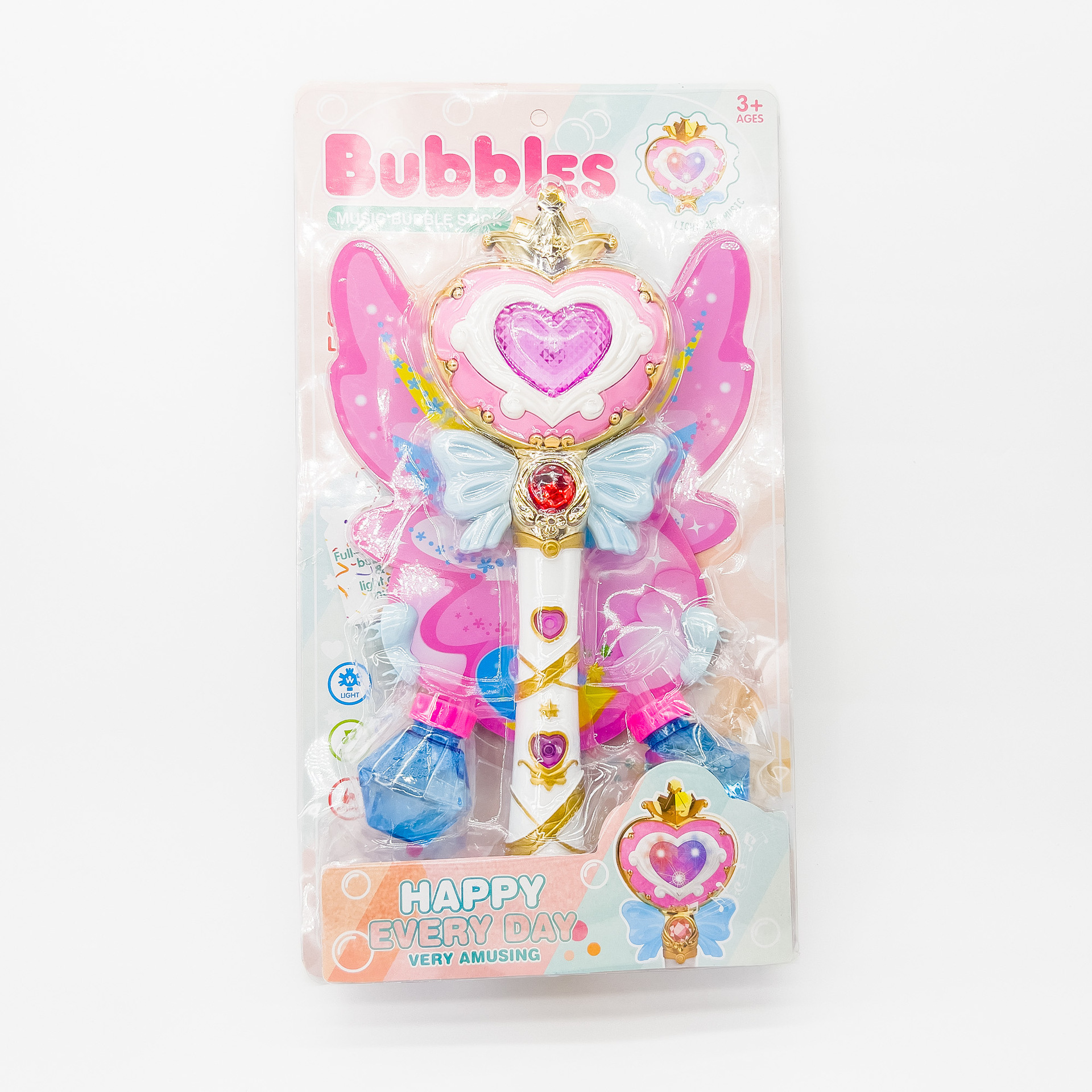 新款儿童声光魔法棒公主仙女手持泡泡机全自动吹泡泡女孩户外玩具详情1