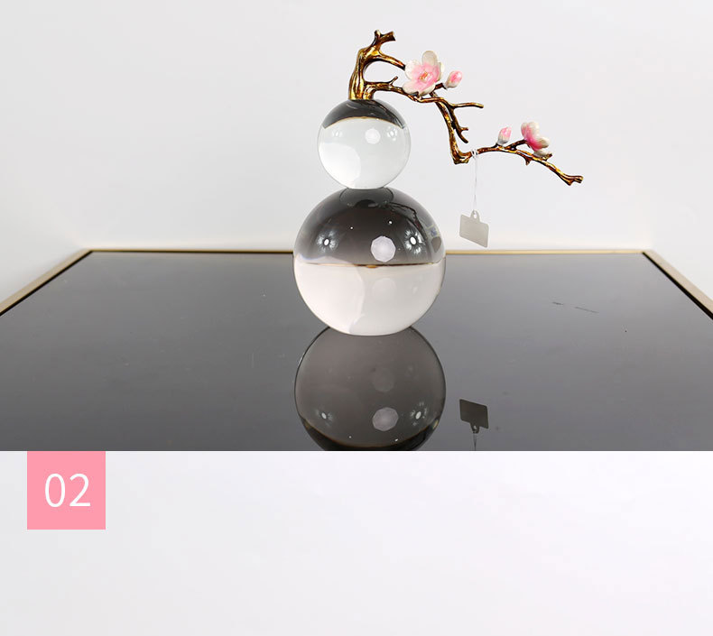 Modern light luxury crystal gourd ornaments, living room TV cabinets, artistic home sample rooms, new Chinese-style soft furnishings pic 42