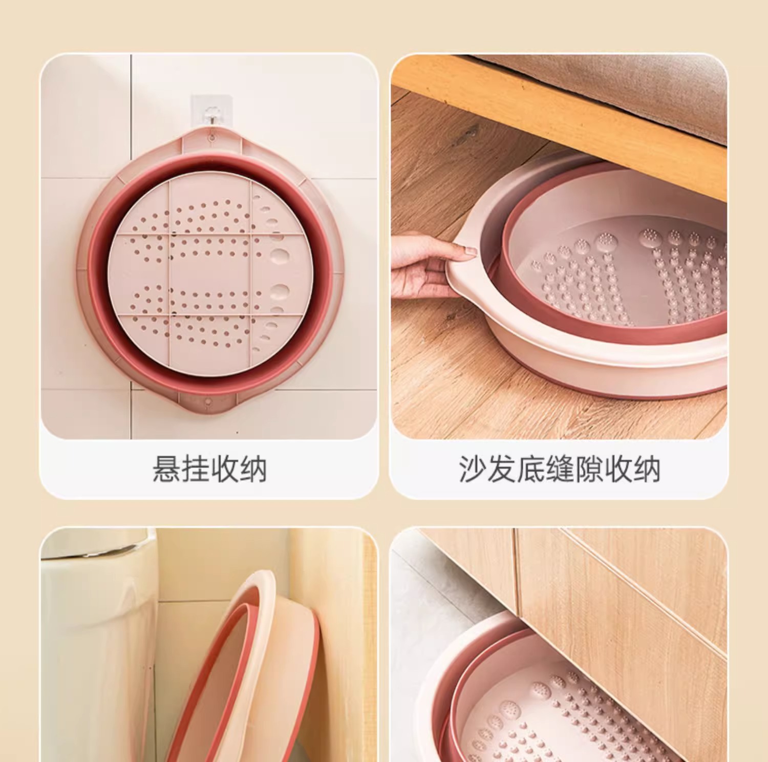 折叠泡脚桶过小腿加高过膝洗脚桶足底按摩足浴盆便携式加厚洗脚盆详情6