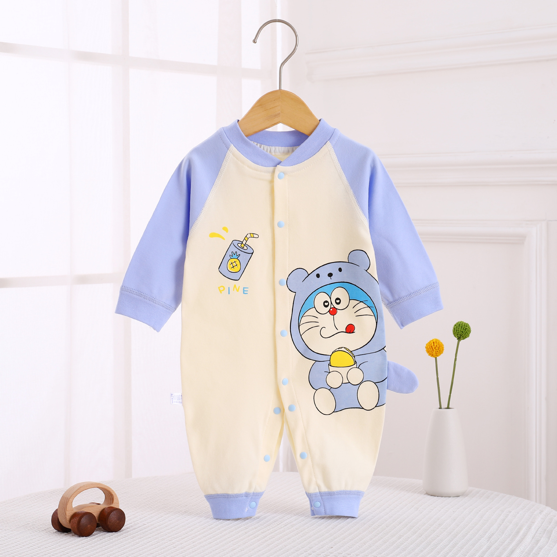 婴儿连体衣棉质长袖哈衣春秋季宝宝秋衣舒适爬服新生儿睡衣春秋装详情2