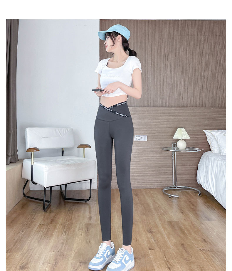 Slimming pants, cross shark pants, leggings, high-waisted, slimming tight-fitting yoga, capsule leg Barbie pants wholesale pic 31