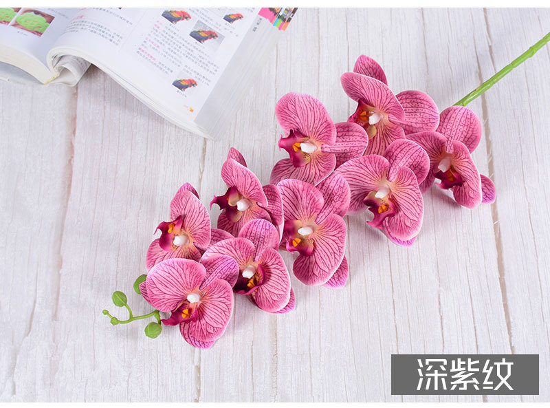 Artificial Phalaenopsis artificial flower home decoration artificial flower hand feel film 9-head Phalaenopsis artificial flower factory wholesale pic 26