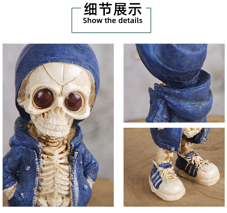 Amazon Halloween skull figurines, fashionable and creative figurines, Ghost Festival atmosphere scene decoration props wholesale pic 12
