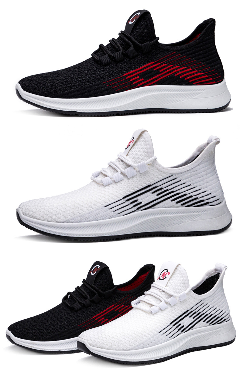 新款春季男鞋休闲鞋潮流学生跑步鞋 男士运动鞋 飞织透气鞋子详情22