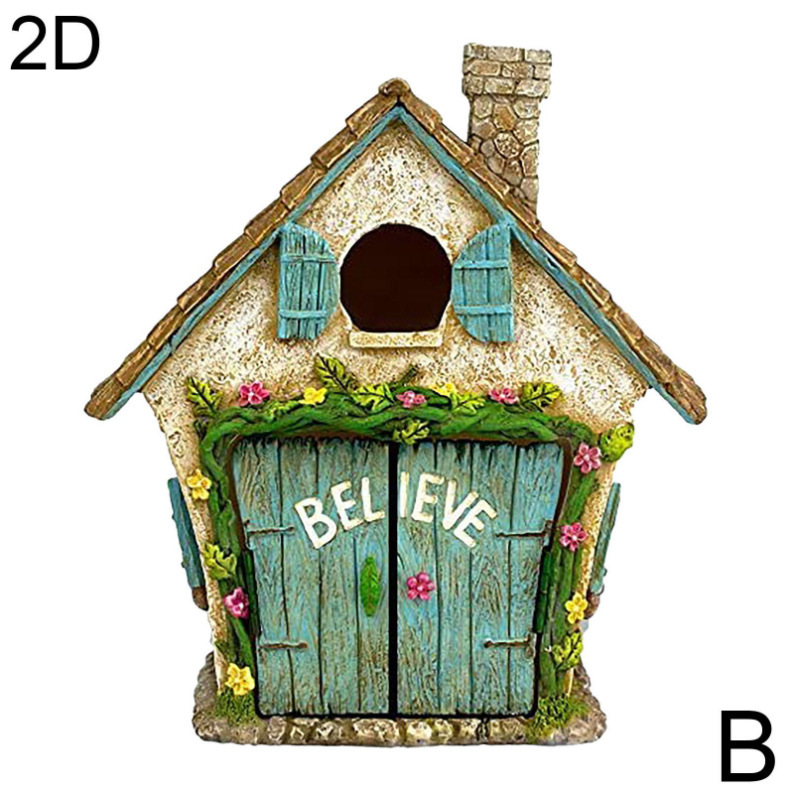 Cross-border Amazon fairy tale small wooden doors, wooden handicrafts, outdoor courtyard garden decorative micro-landscape ornaments pic 6