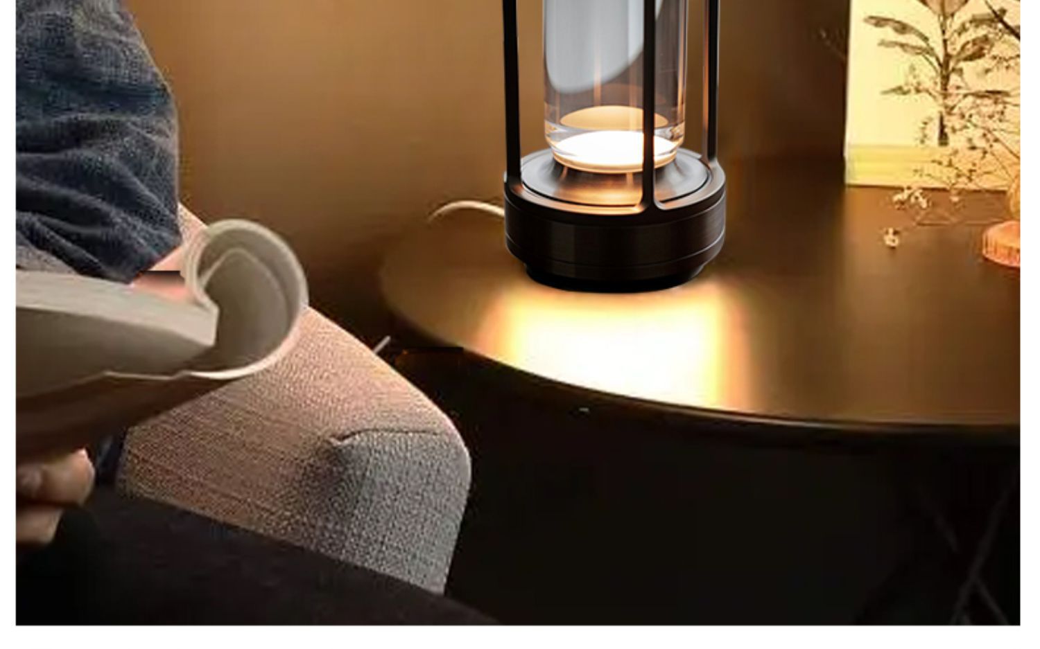 Japanese designer TURN bedroom bedside, dining table, bar decoration, desk lamp, charging atmosphere, creative night light pic 5