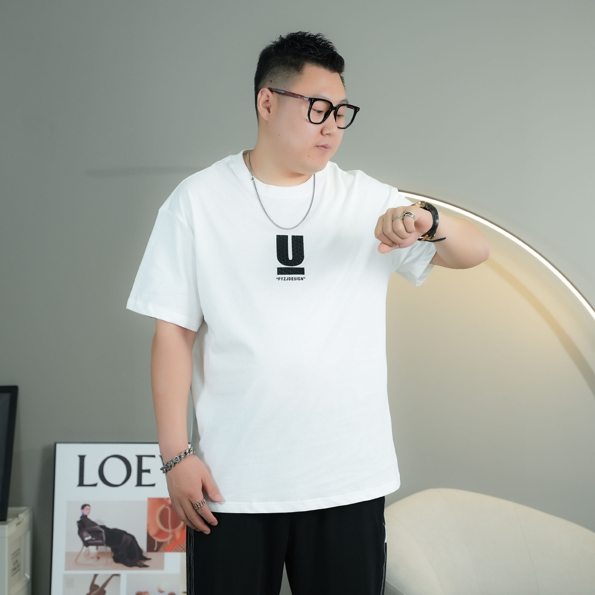 胖蝈蝈大码短袖男款夏季宽松大码t恤男加肥加大男士休闲子半袖详情22