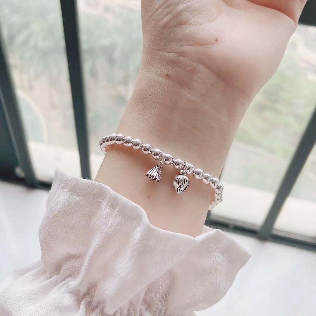 莲子莲蓬手链女s925纯银荷荷莲心百搭转运珠两世欢手串详情15