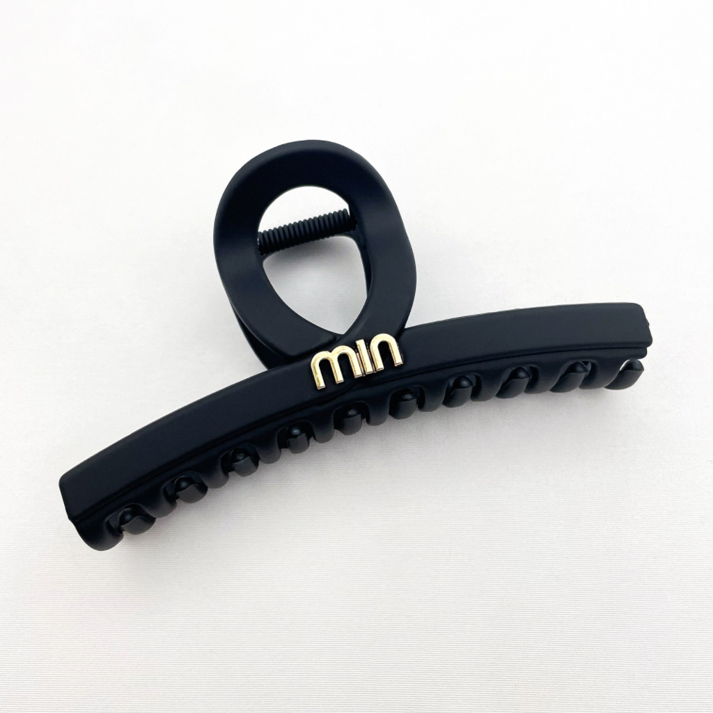 黑色橡皮漆磨砂抓夹 高级感MIN高马尾鲨鱼夹发饰后脑勺女发夹头饰详情29