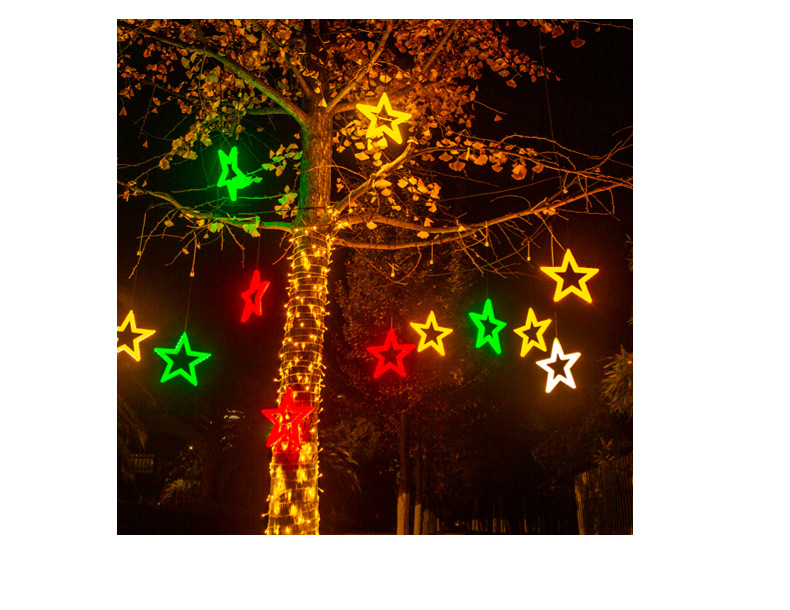 New atmosphere hanging tree lights, five-pointed star pendants, starry sky garden lights, outdoor waterproof light strings, Christmas decorative lights pic 4
