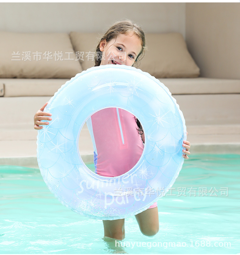 印花透明亮片星空美人鱼游泳圈太空人儿童泳圈成人腋下圈现货批发详情10
