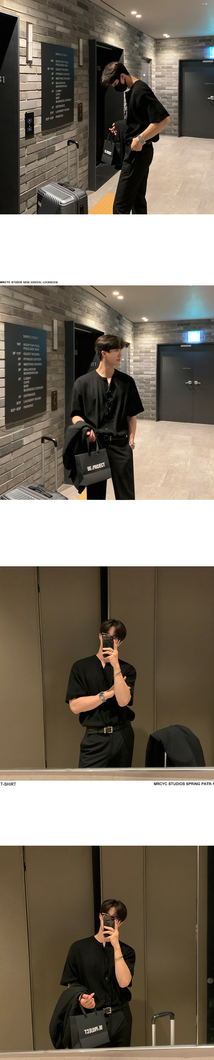 MYQ短袖针织开衫T恤男夏季韩版潮流轻熟风宽松纯色半袖开衫外套详情11