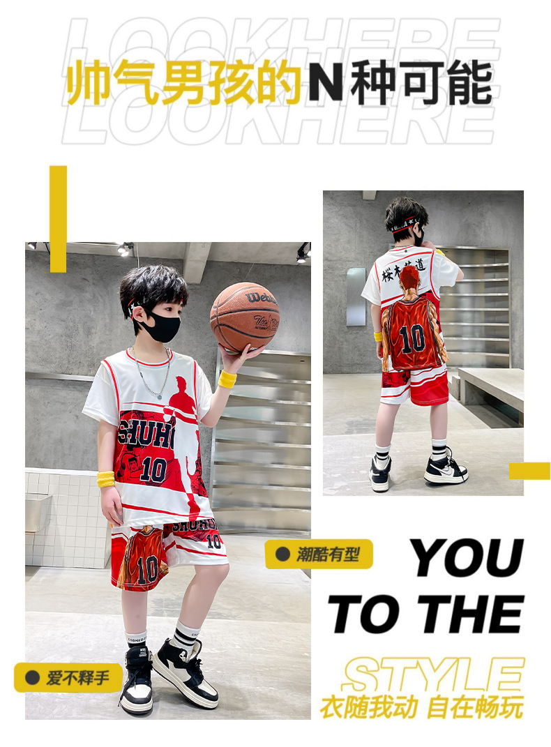 儿童装男童夏装男童篮球服网眼速干套装夏季中大童运动演出服装详情14