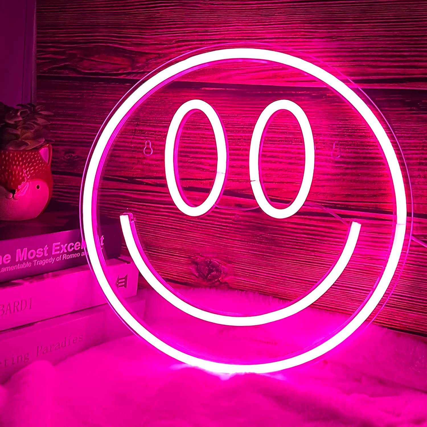 LED neon acrílico backboard smile face amazon especial USB powered luz decorativa interior pic 3