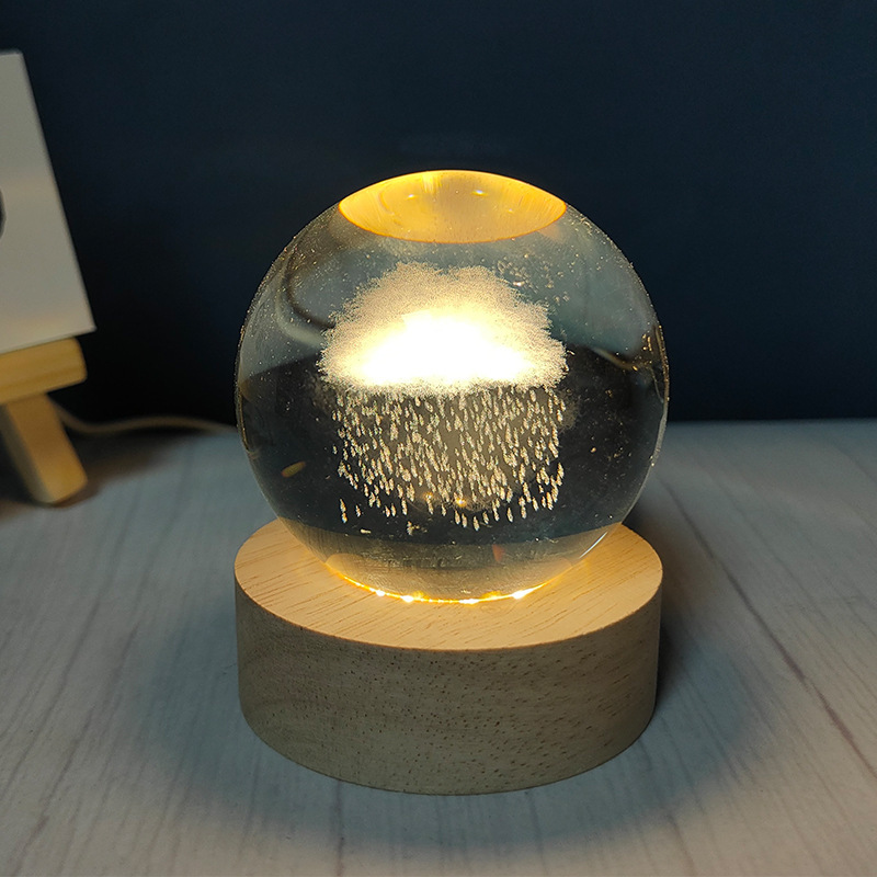 3D inlaid luminous crystal ball decorative item pic 8