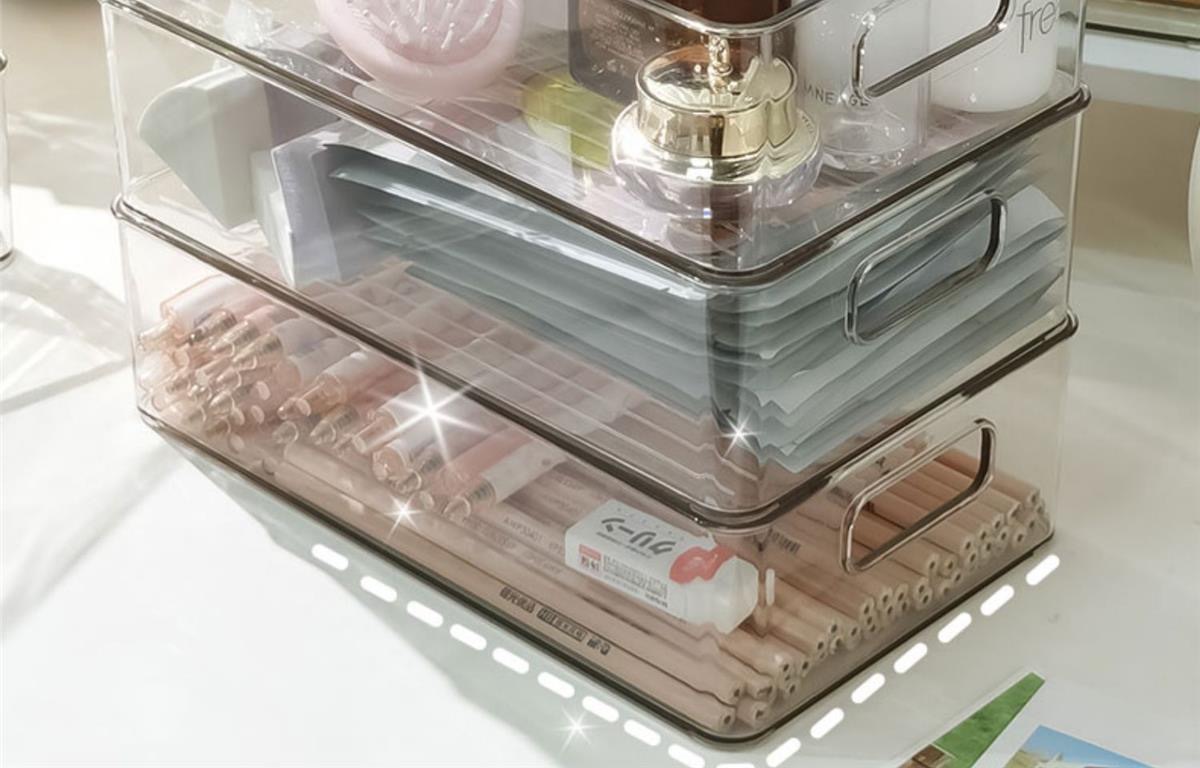 桌面收纳箱化妆品家用透明亚克力面膜整理盒零食收纳筐杂物置物架02专供外贸专供外贸详情6