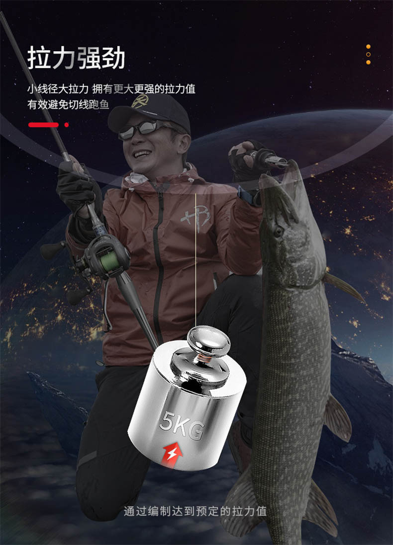 The 2021 new model of Haibo Xingchao PE line for lure fishing with 8 main lines is smooth and suitable for long-distance fishing with a strong horse fishing line pic 5