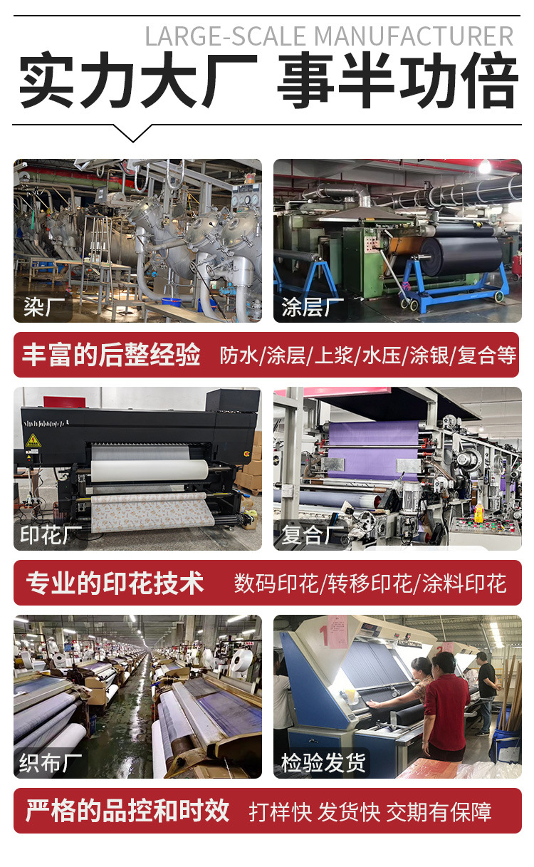 涤纶涤塔夫牛津布全遮光防水pu黑胶面料车衣帐篷天幕布料遮阳布详情2