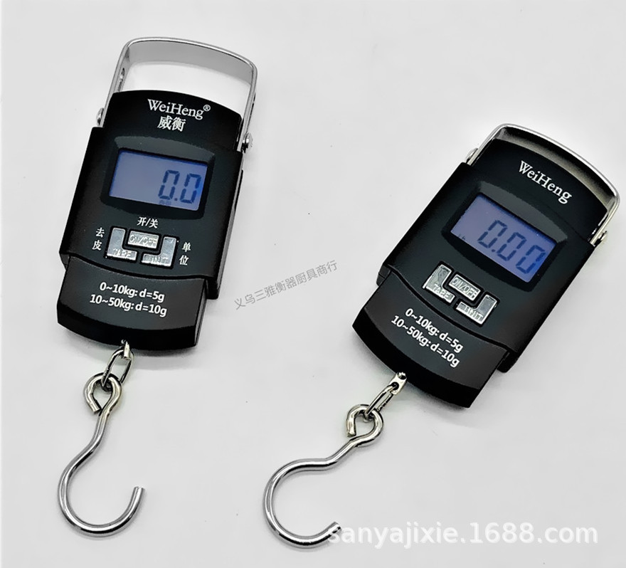 Chinese genuine Weiheng A08 electronic small hand-held hanging scale, hanging scale hook, weighing 50kg, quasi-Chinese character key screen pic 12