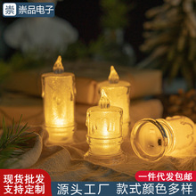 New transparent teardrop-shaped base simulation LED electronic candle, InS-style luminous creative birthday decoration night light pic 5