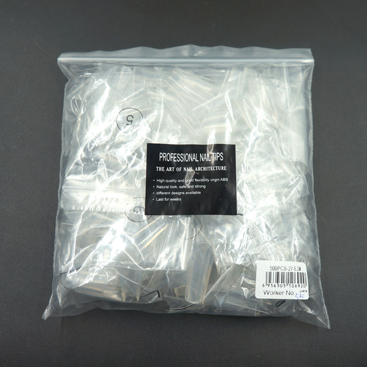 500片袋装假指甲沙龙甲长尖甲透明欧美跨境新款指甲详情6