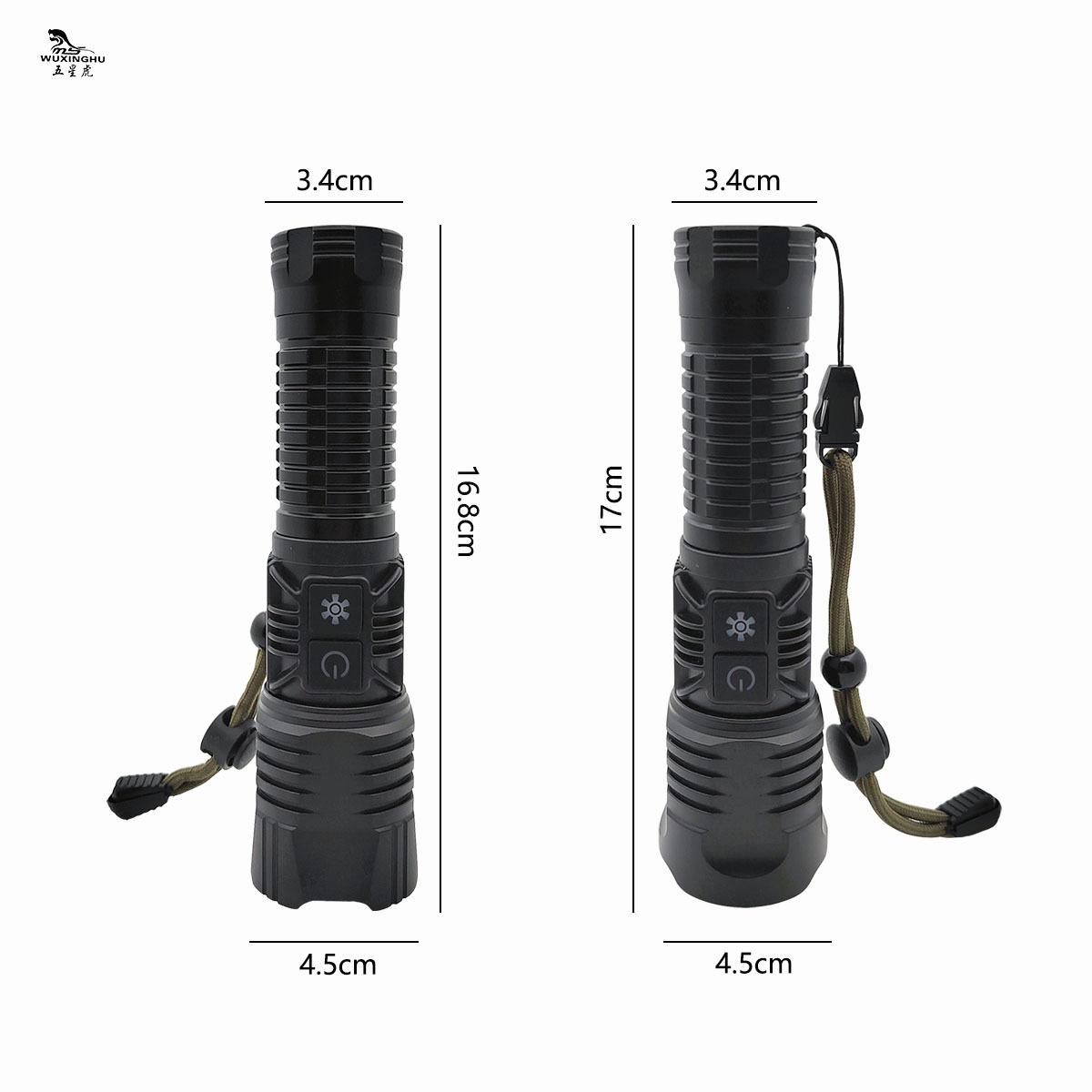 New outdoor long-range white laser rechargeable flashlight with mobile phone charging, focusing, side light and strong light pic 3
