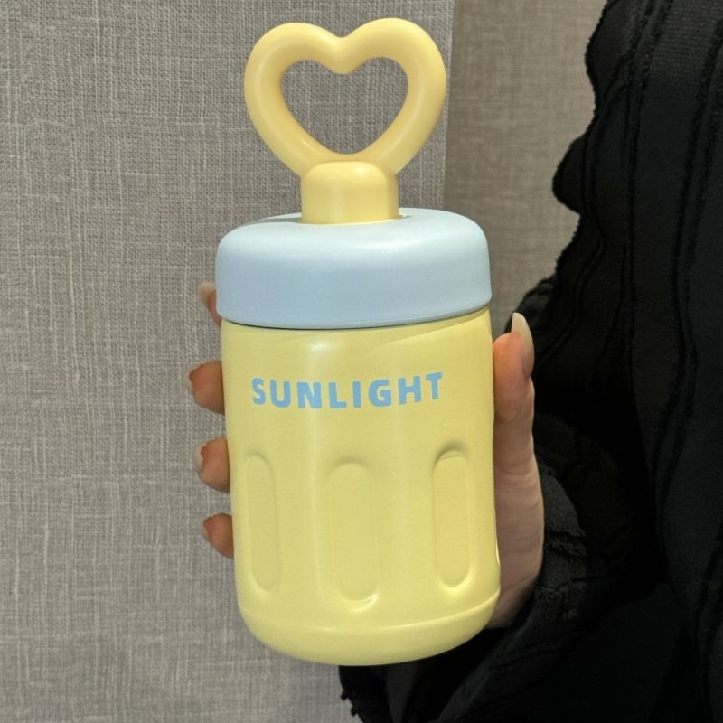 316不锈钢咖啡杯爱心提手夏季保冷外带水杯ins风保温杯女生高颜值详情8