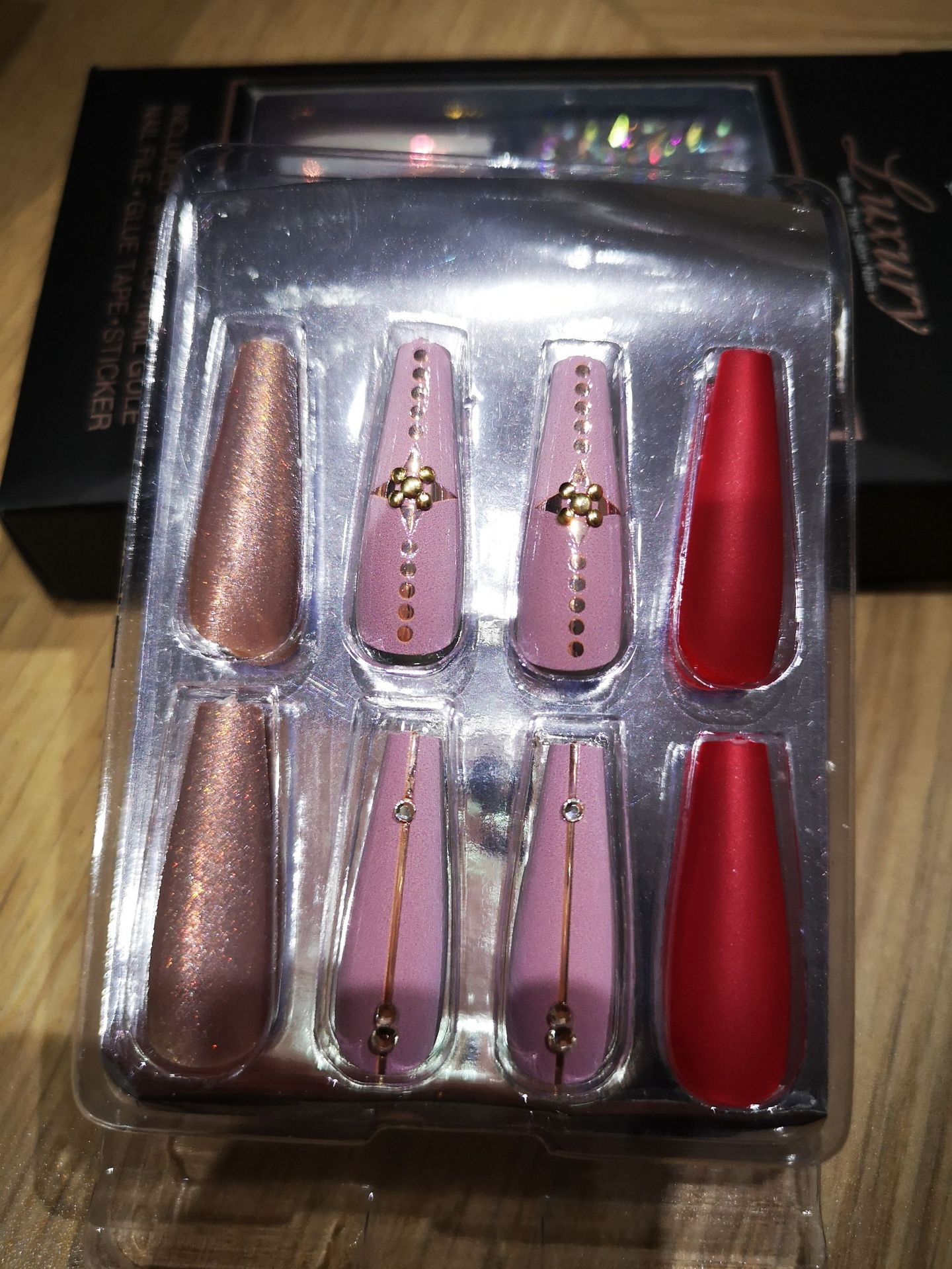 Special offer on 30 pieces of long ballet nail nail patches with diamonds pic 46