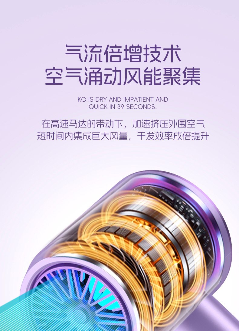 2024新款学生宿舍恒温小功率吹风机300W500W不伤发吹风筒批发跨境详情13