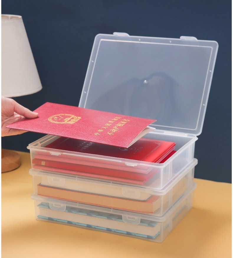 桌面防尘证件收纳盒A4文件资料整理盒户口本放重要证书防潮档案袋详情12