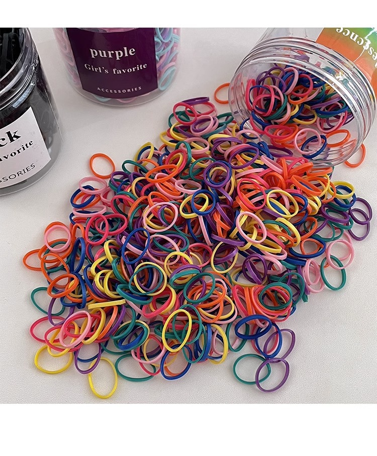 黑色一次性橡皮筋女扎头发高弹力发绳不伤发发圈儿童头绳编发发饰详情20