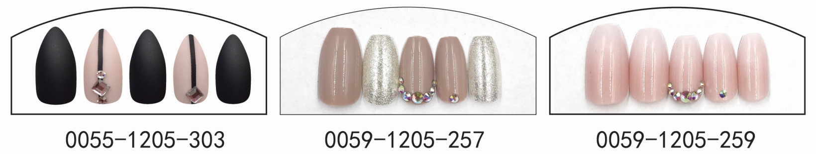 Finished nail art products, false nail patches, European and American long pointed nail pieces, ballet nail art sequins, jelly glue, good adhesion, 24 pieces custom-made pic 5