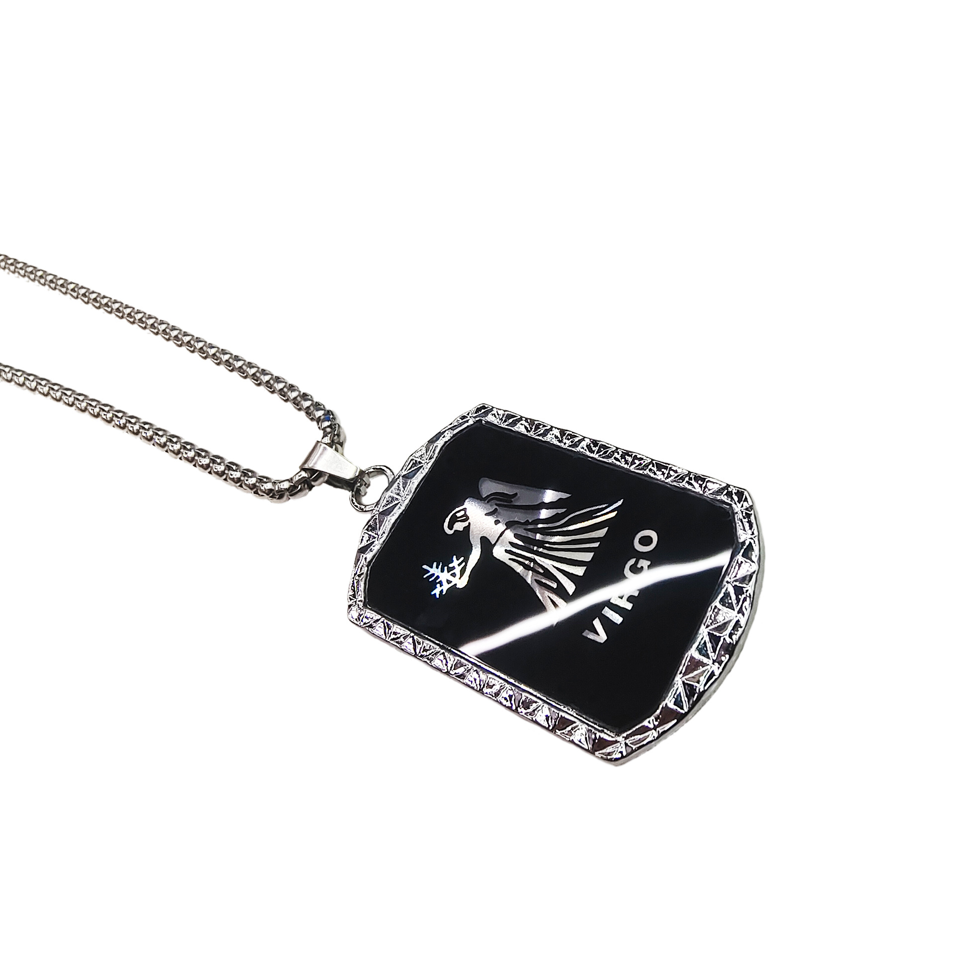 Wholesale of popular men's necklaces, European and American round brand necklaces, sweater chains, alloy stainless steel, and zodiac pendants pic 16