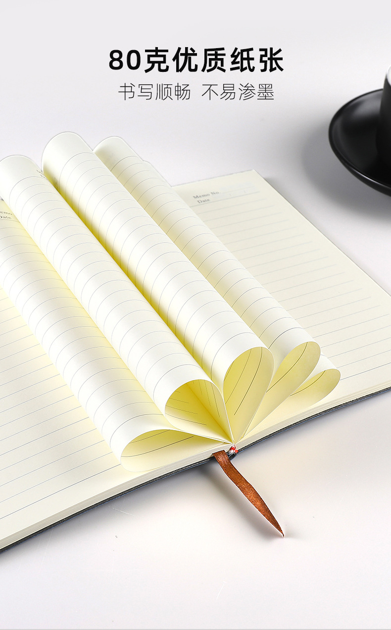 A5笔记本绑带本子商务记事本软皮学生文具日记本手账本批发印logo详情6