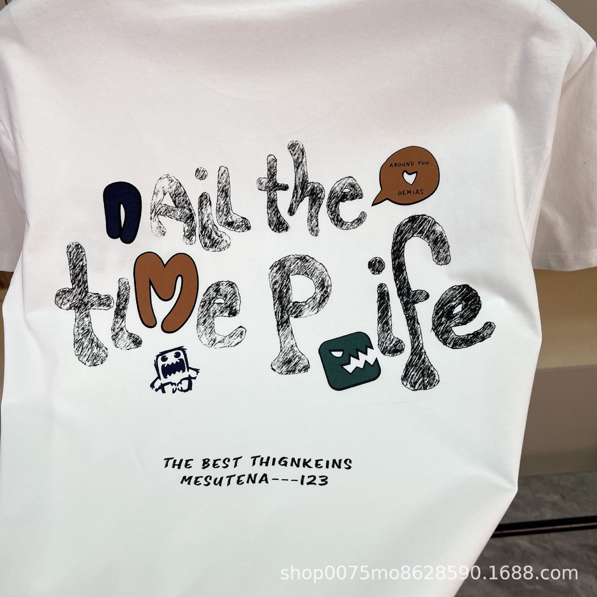 夏季新款短袖搞怪卡通印花工艺男士百搭修身圆领T恤【YH2029505】详情10