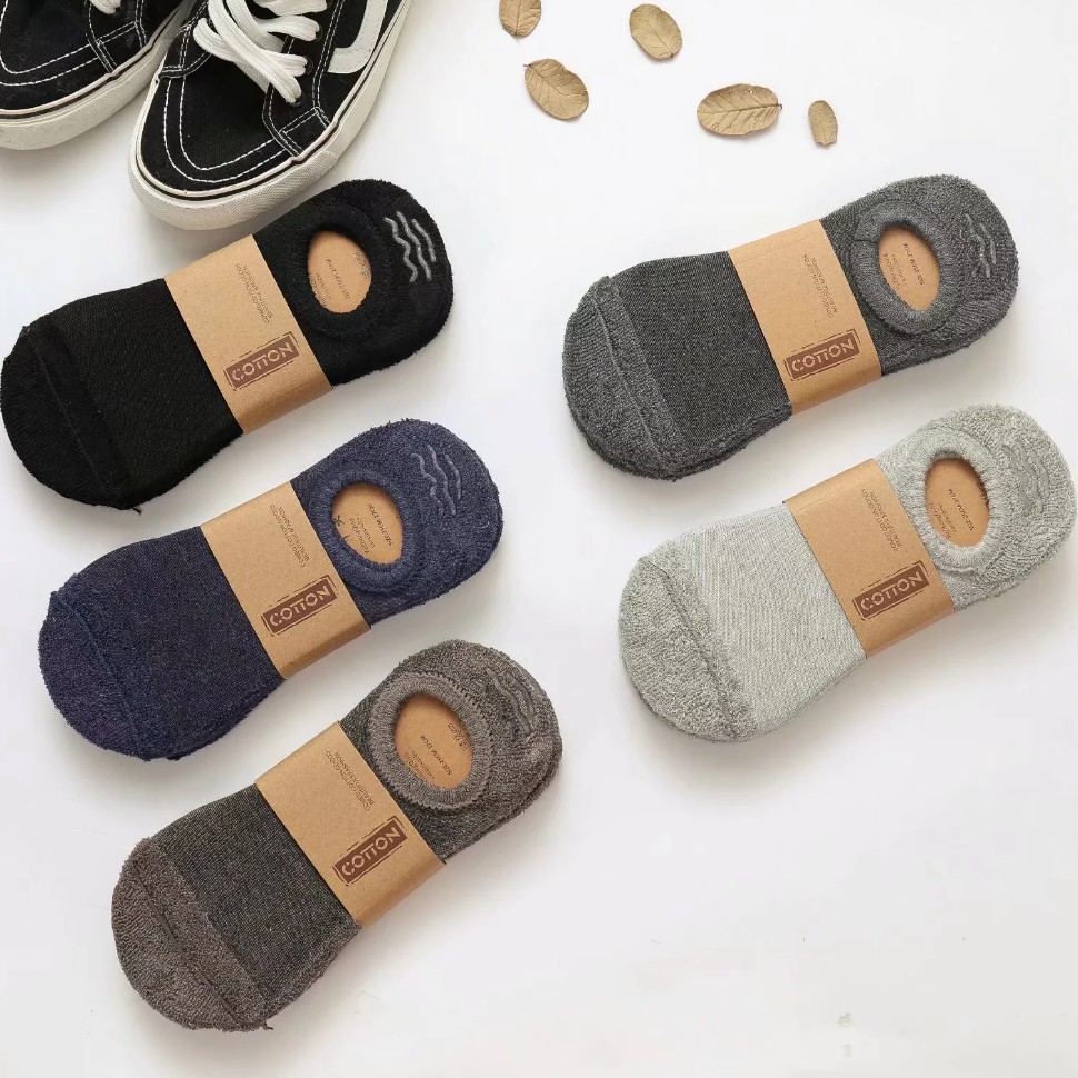 Calcetines de toalla bucle de lana calcetines de barco calcetines de algodón poco profundo para hombres silicona antideslizante sudor absorbente espesado calcetines invisibles para hombres al por mayor pic 4