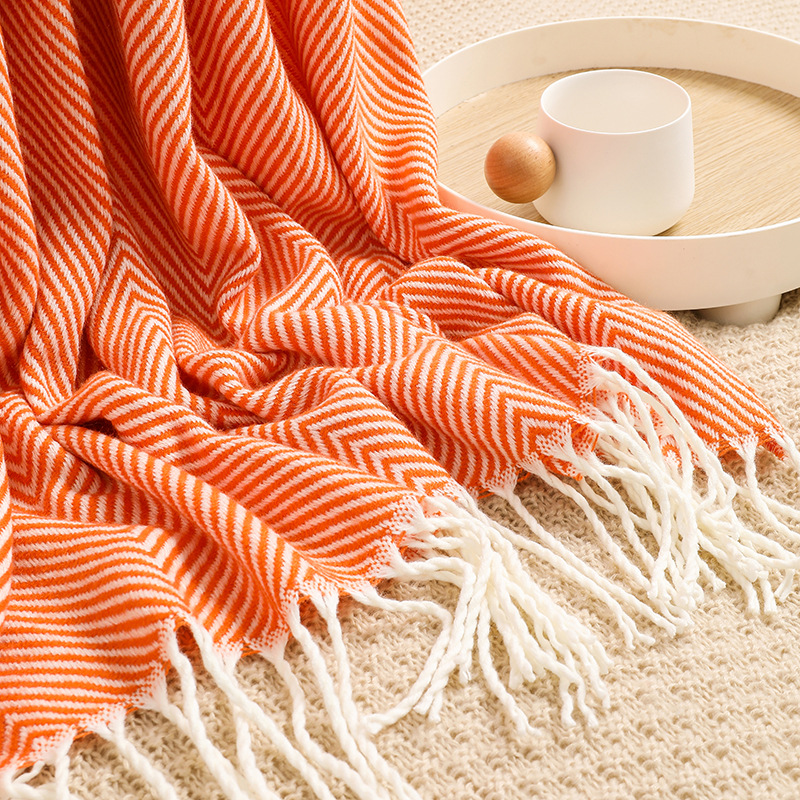 Sofa cover blanket, bed tail cover blanket, woven blanket, air conditioning blanket, shawl blanket, summer cooling blanket, nap blanket, towel wholesale pic 36