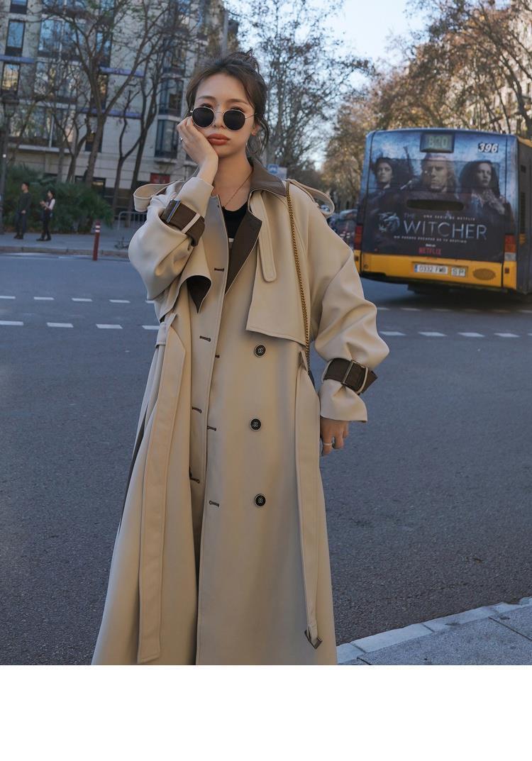 秋季上衣外套女过膝2022年今年流行新款洋气中长款韩版风衣外套女详情20