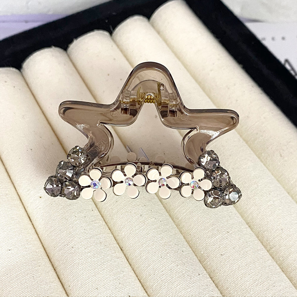 High-end camellia semi-tied hair clips for women, a niche hair accessory with diamonds, simple and elegant style, small grappling clips, less hair volume, shark clips pic 20